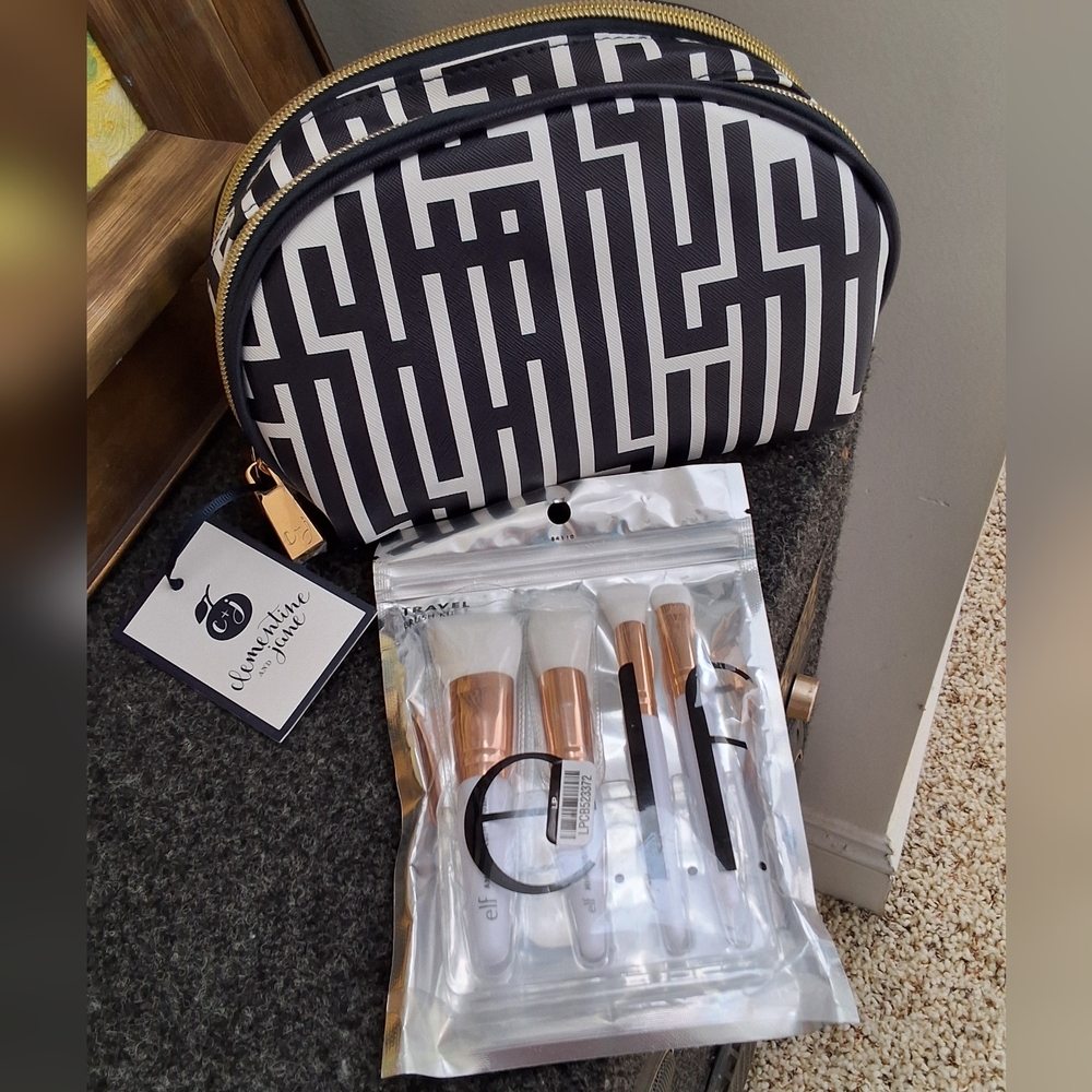 Clementine & Jane & E.L.F. NWT, Cosmetic Case & Travel Brushes - Picture 7 of 9